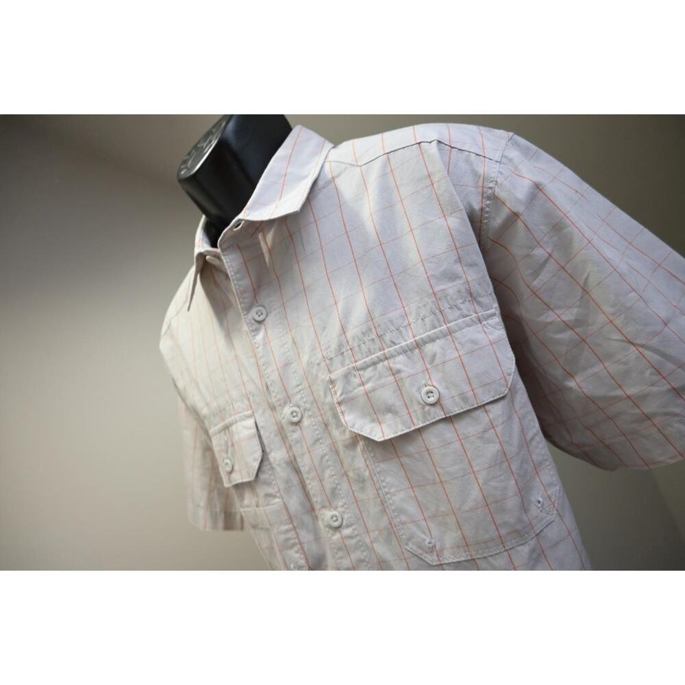 North Face Camp Shirt Checks Short Sleeve Hiking Pocket Button Up Mens XL